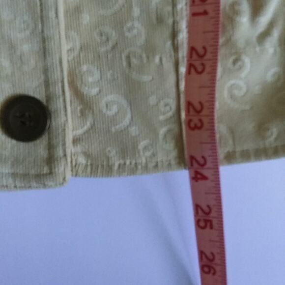 Christopher & Banks Button Front Blazer Jacket Corduroy Stretch Swirl Pattern - Picture 10 of 10